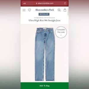 Abercrombie 90’s straight curve love  jeans